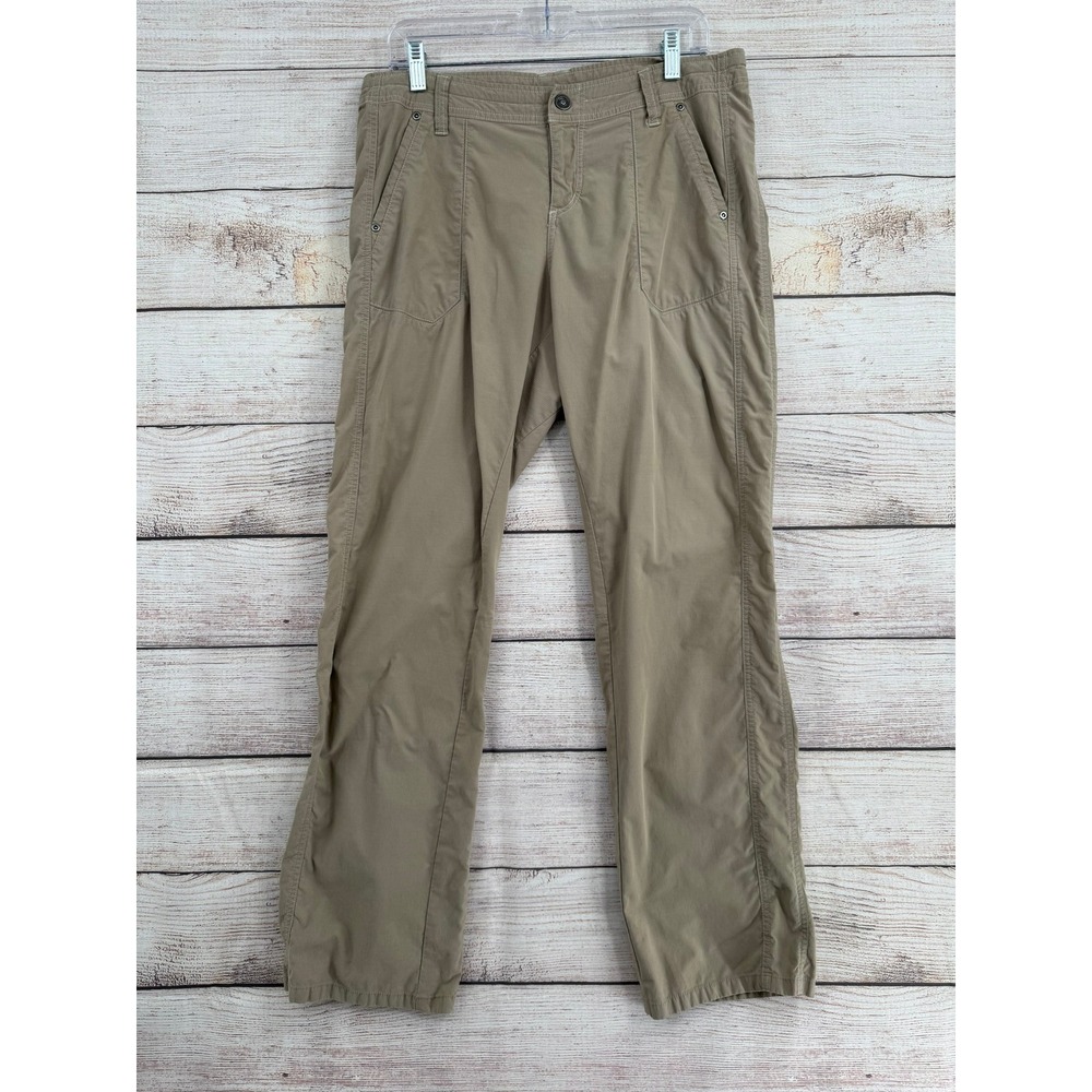 KÜHL Hiking Pants Womens 12 Tan Straight Leg Articulated Knee Outdoor